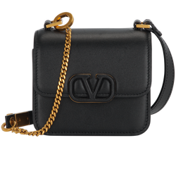 Small VSLING Shoulder Bag, Leather, Black, MII, 2*